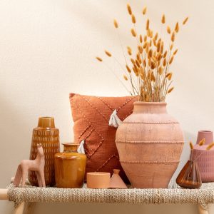 J-Line vaas Nova – porselein – mosterd – small – Ø 14.5 cm