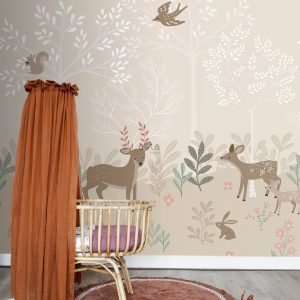 ESTAhome fotobehang hertjes beige – 250 x 279 cm – 159239 ESTAhome fotobehang hertjes beige – 250 x 279 cm – 159239