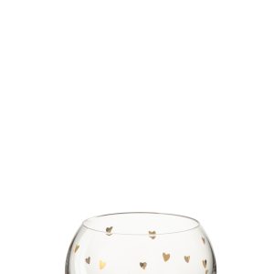 J-Line glas Hart – glas – transparant/goud J-Line glas Hart – glas – transparant/goud