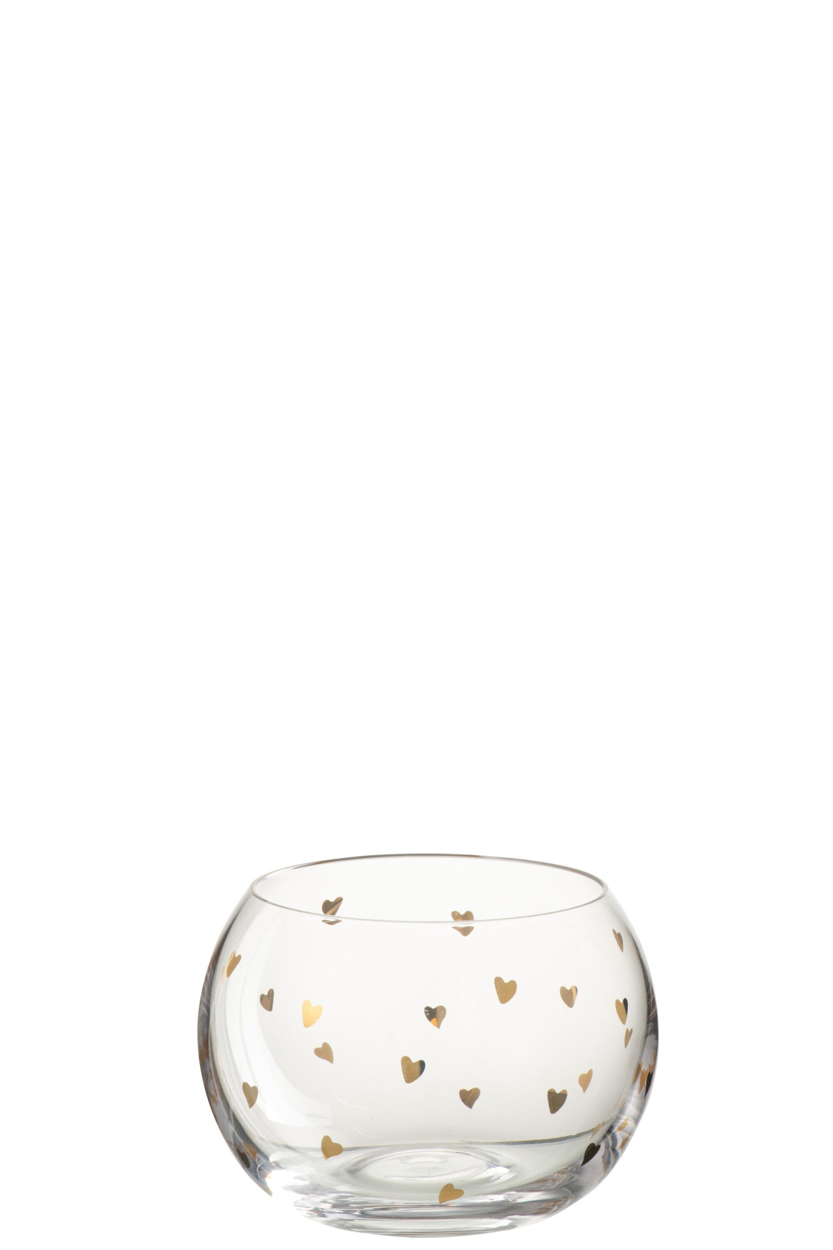 J-Line glas Hart - glas - transparant/goud