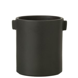 J-Line bloempot Handvat Steengoed – keramiek – zwart – Ø 14 cm J-Line bloempot Handvat Steengoed – keramiek – zwart – Ø 14 cm