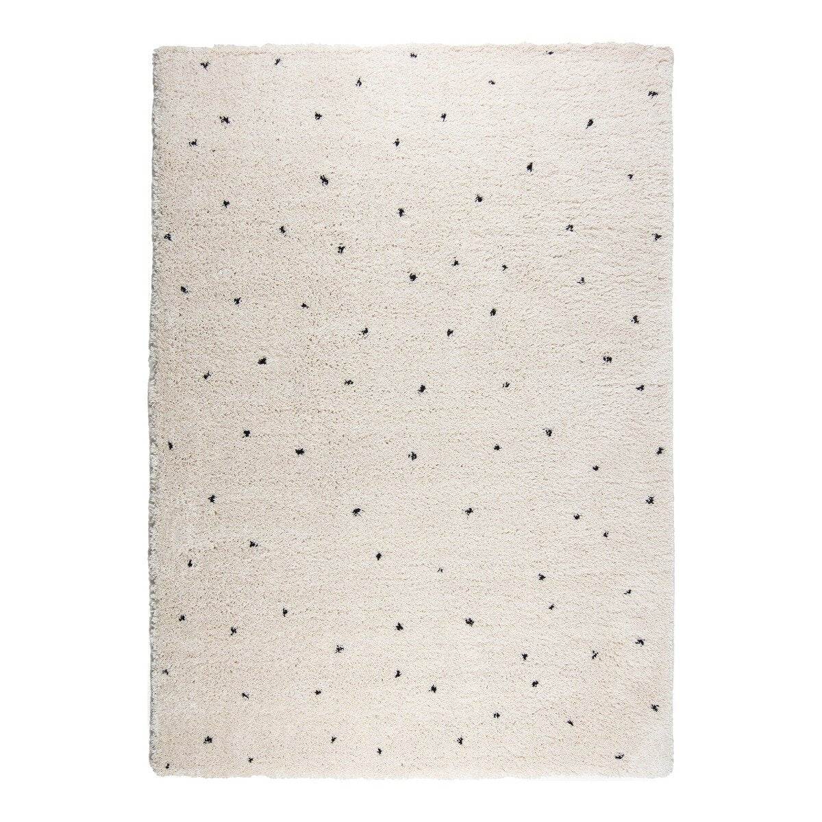 Interieur05 Kindervloerkleed -hoogpolig- cream/zwart - Dots - 160 x 23