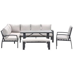 Garden Impressionslounge dining set Cameron 5-delig links – desert san