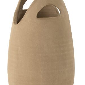 J-Line vaas Handvat – keramiek – beige – large – 40 cm hoog