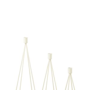 J-Line kandelaar – metaal – wit – 3 stuks J-Line kandelaar – metaal – wit – 3 stuks