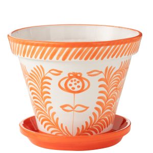 J-Line bloempot Granada Handmade + Painted – keramiek – oranje – extra J-Line bloempot Granada Handmade + Painted – keramiek – oranje – extra