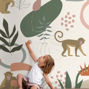 ESTAhome fotobehang jungle apen multicolor – 200 x 279 cm – 159245 ESTAhome fotobehang jungle apen multicolor – 200 x 279 cm – 159245