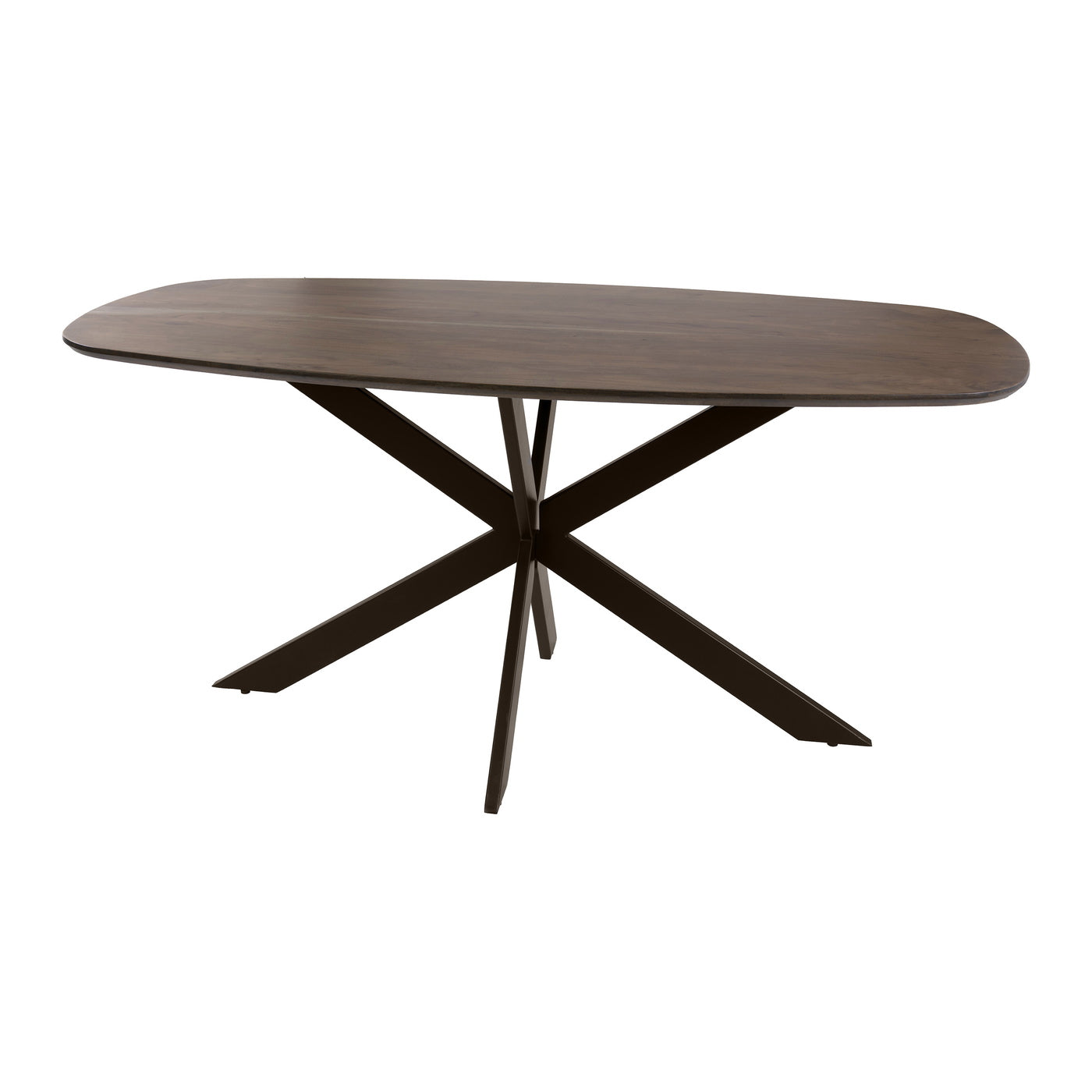 Giga Meubel Eettafel Arhus Solid - Deens Ovaal Bruin Hout - 180x95x77c