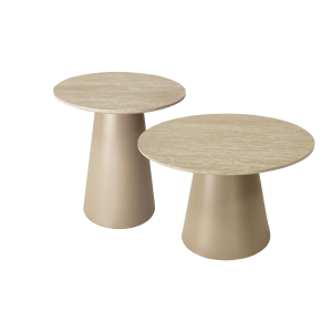 Furnhouse salontafel set Tango – Beige – Ø 45/60 cm Furnhouse salontafel set Tango – Beige – Ø 45/60 cm