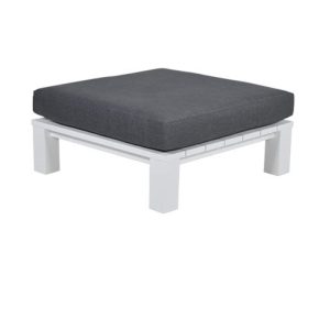 Cube lounge tafel – 100×100 cm – mat wit – reflex black