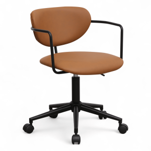 Furnhouse bureaustoel Lido – Cognacbruin – Kunstleer – 57x54x71