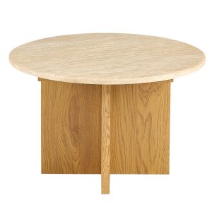 Giga Meubel Salontafel Faria – Lichtbruin Marmer – Ø60x38cm