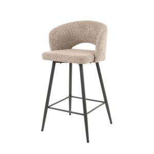 Giga Meubel Barstoel Salon Tissee – Zand Bouclé – Set van 2 Giga Meubel Barstoel Salon Tissee – Zand Bouclé – Set van 2