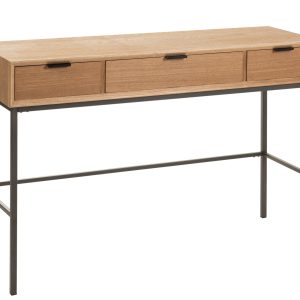 J-Line console 3 Laden – hout/metaal – naturel