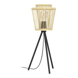 EGLO tafellamp Hykeham – e27 – 57 cm – zwart/hout EGLO tafellamp Hykeham – e27 – 57 cm – zwart/hout