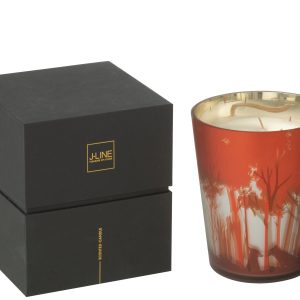 J-Line geurkaars Noa Bos – rood/goud – medium – 68U J-Line geurkaars Noa Bos – rood/goud – medium – 68U