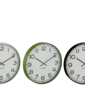 J-Line klok Rond – kunststof – groen/wit/zwart – large – 3 stuks – Ø 4 J-Line klok Rond – kunststof – groen/wit/zwart – large – 3 stuks – Ø 4