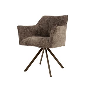 Giga Living Eetkamerstoel Raster – Taupe/Bruin – Draaibaar – Set van 2 Giga Living Eetkamerstoel Raster – Taupe/Bruin – Draaibaar – Set van 2
