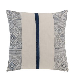 J-Line kussen Streep Azteek – katoen – blauw/wit
