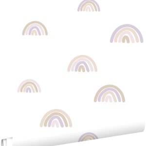 ESTAhome behang regenboogjes lila paars en beige en wit – 53 cm x 10.0 ESTAhome behang regenboogjes lila paars en beige en wit – 53 cm x 10.0