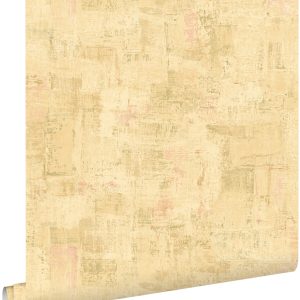 ESTAhome behang schilderachtige structuur warm beige – 50 x 900 cm – 1