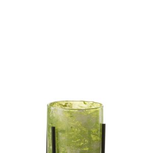 J-Line windlicht Staand Marmer – kaarshouder – glas/ijzer – groen – sm J-Line windlicht Staand Marmer – kaarshouder – glas/ijzer – groen – sm