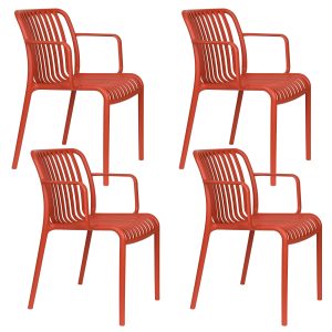 Housecraft Living Mante Tuinstoel Armleuning Kunststof Terra/ Rood – S
