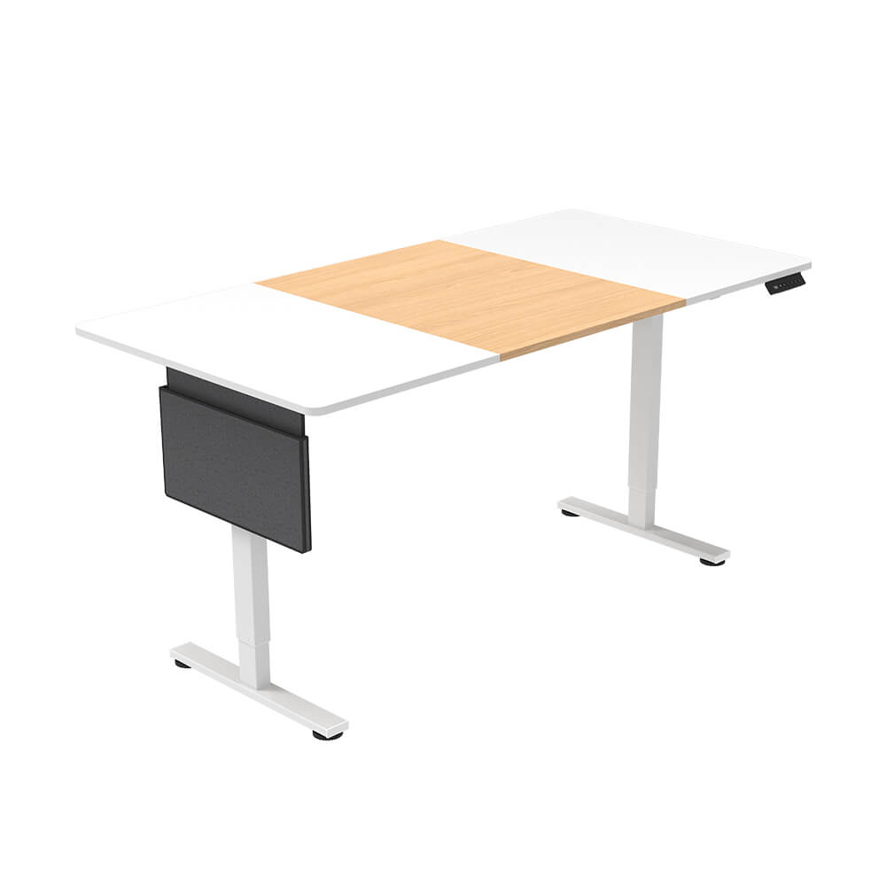 Home Deluxe In hoogte verstelbaar bureau ELMO wit/hout 160 x 60 cm