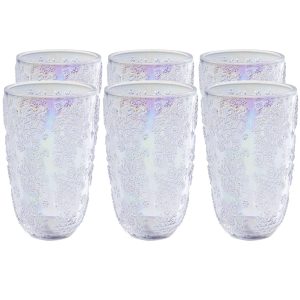 Kare Design Waterglazen Ice Flowers paars (6/set)