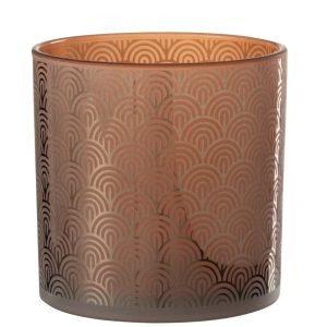 J-Line windlicht Boog – glas – oranje – large J-Line windlicht Boog – glas – oranje – large