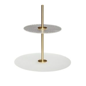 Hübsch etagere Ripple – glas/ijzer – ø30xh31cm Hübsch etagere Ripple – glas/ijzer – ø30xh31cm