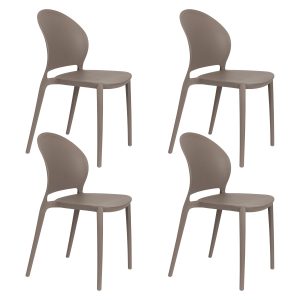 Housecraft Living Sjoerd Tuinstoelen/ Eetkamerstoel Kunststof Grijs –