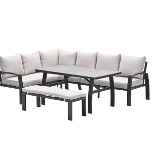 Vasano lounge-dining hoekset – links – 4-dlg. – c. black – sand