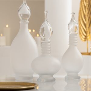 J-Line vaas + stop flesje deco joey – glas – transparant -large
