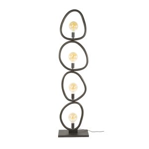 Giga Meubel Vloerlamp Pebble – Zwart Metaal – 4-Lichts – 40x20x165cm