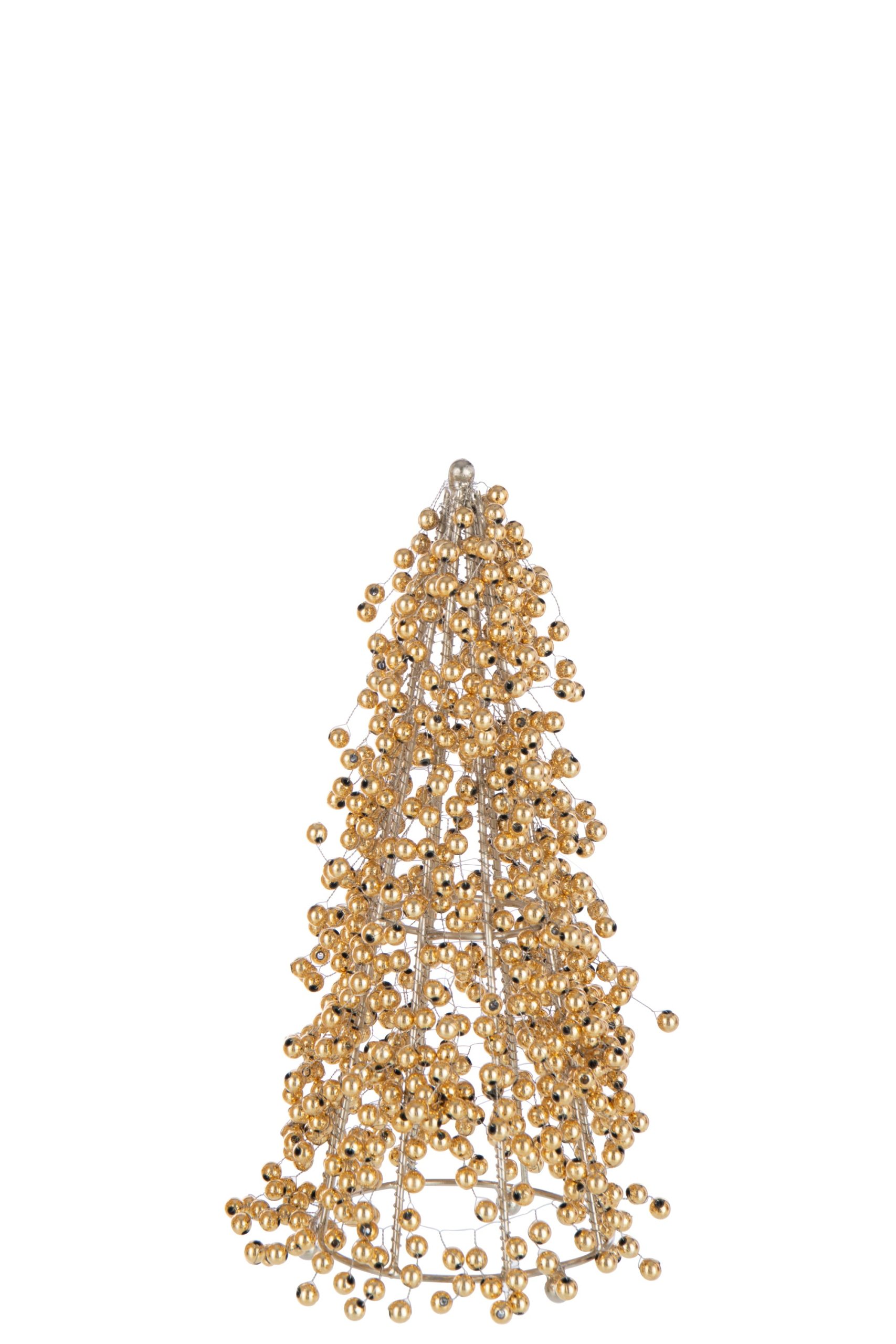 J-Line decoratie Kegel Kralen - kunststof - goud - small