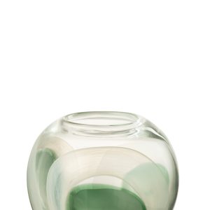 J-Line vaas Livy – glas – groen/wit/transparant – medium – Ø 20 cm J-Line vaas Livy – glas – groen/wit/transparant – medium – Ø 20 cm