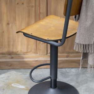 J-Line barstoel – hout/metaal – bruin – 2 stuks