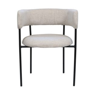 Giga Meubel Eetkamerstoel Malene – Stof – Beige – Set van 2 Giga Meubel Eetkamerstoel Malene – Stof – Beige – Set van 2