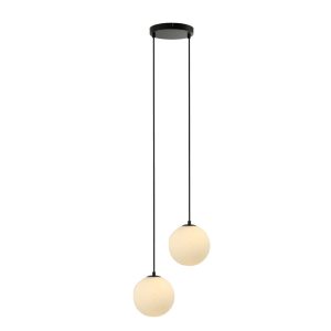 HOME DELUXE Glazen hanglamp SUNA Wit – 2-lichts