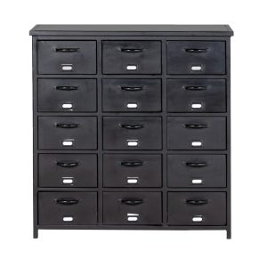 Giga Meubel Ladekast Industrieel – Zwart Metaal – 88x37x88cm