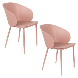 Housecraft Living Gigi Eetkamerstoelen Roze – Set van 2