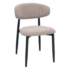 Giga Meubel Eetkamerstoel Alexia – Taupe/Zwart – Set van 2 Giga Meubel Eetkamerstoel Alexia – Taupe/Zwart – Set van 2