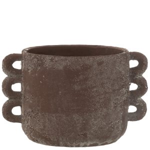 J-Line bloempot Celia – keramiek – bruin – medium – Ø 18.5 cm J-Line bloempot Celia – keramiek – bruin – medium – Ø 18.5 cm