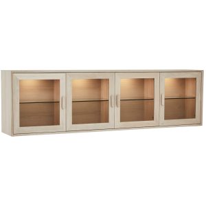 Furnhouse 4-deurs wandkast Porto – Witte olie – MDF, Eikenfineer, Glas Furnhouse 4-deurs wandkast Porto – Witte olie – MDF, Eikenfineer, Glas