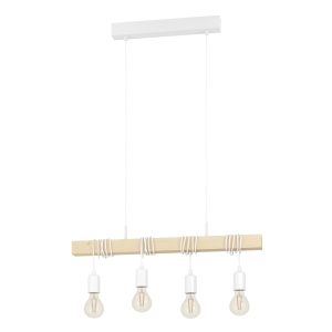 EGLO hanglamp Townshend – e27 – 70 cm – wit/bruin EGLO hanglamp Townshend – e27 – 70 cm – wit/bruin