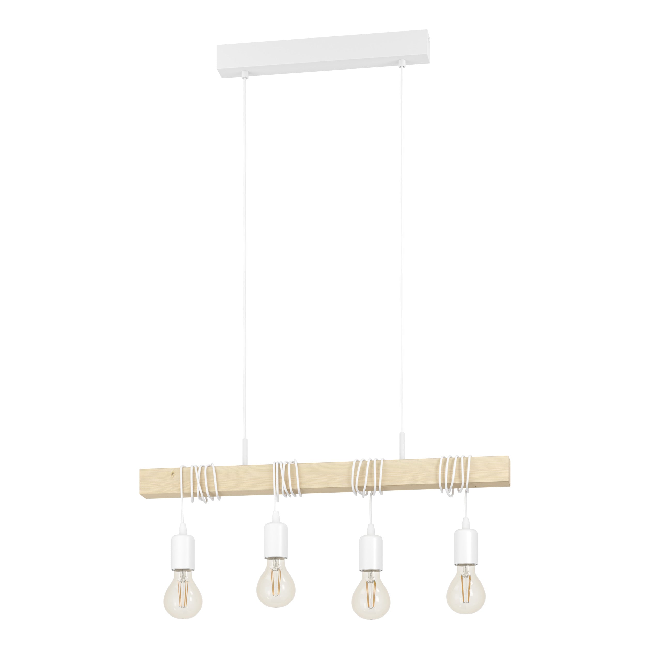 EGLO hanglamp Townshend - e27 - 70 cm - wit/bruin