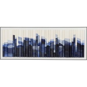 Kare Design Schilderij 3D Shadow Skyline blauw 160x60cm