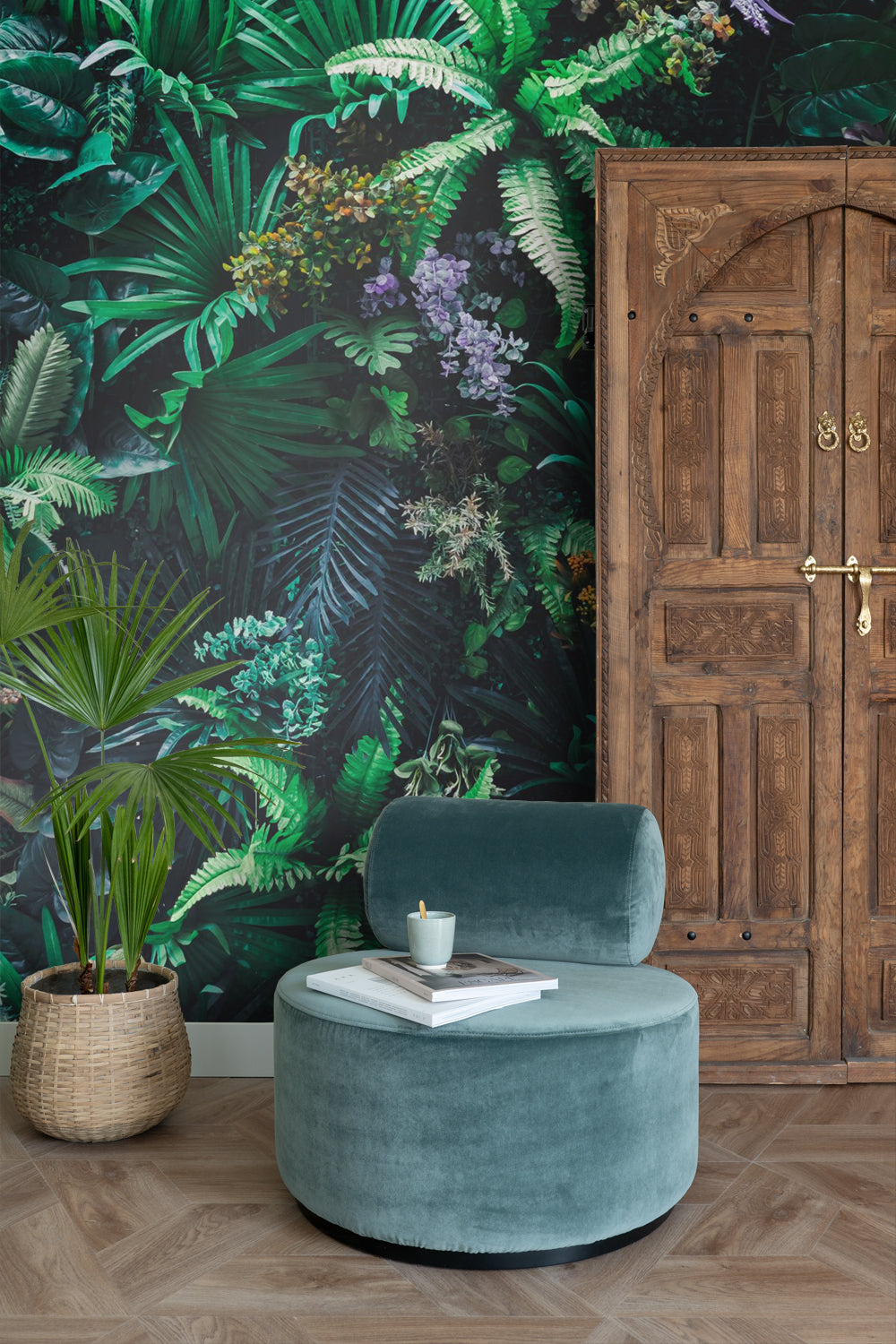 ESTAhome fotobehang tropische planten groen - 232.5 x 279 cm - 158900