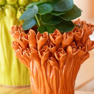 J-Line vaas Ambrosia – keramiek – oranje – medium – Ø 28 cm